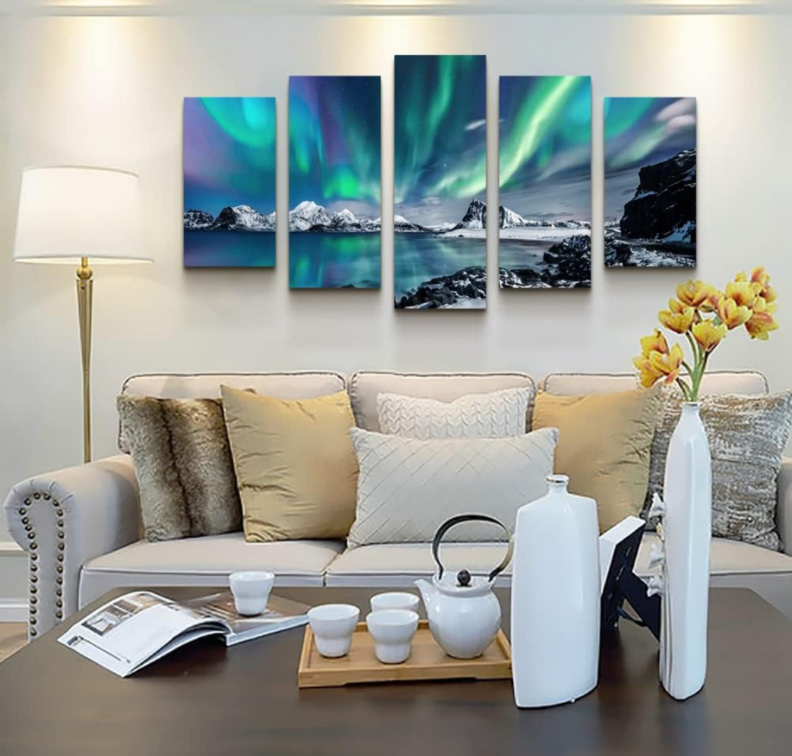 Beautiful canvas of the northern lights aurora borealis 