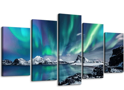 Beautiful canvas of the northern lights aurora borealis ￼