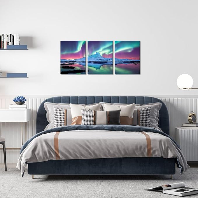 Brand new High definition Northern lights wall art each panel is 12x16”