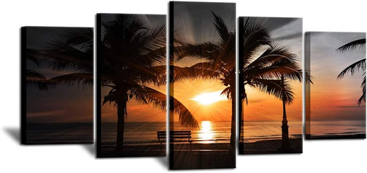 5-Piece Hawaii Beach Canvas Wall Art Set