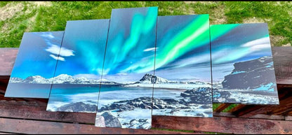 Beautiful canvas of the northern lights aurora borealis ￼