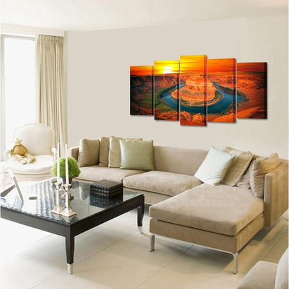 Sunset Moment at Horseshoe Bend - Canvas Wall Art Set (60x32inch)