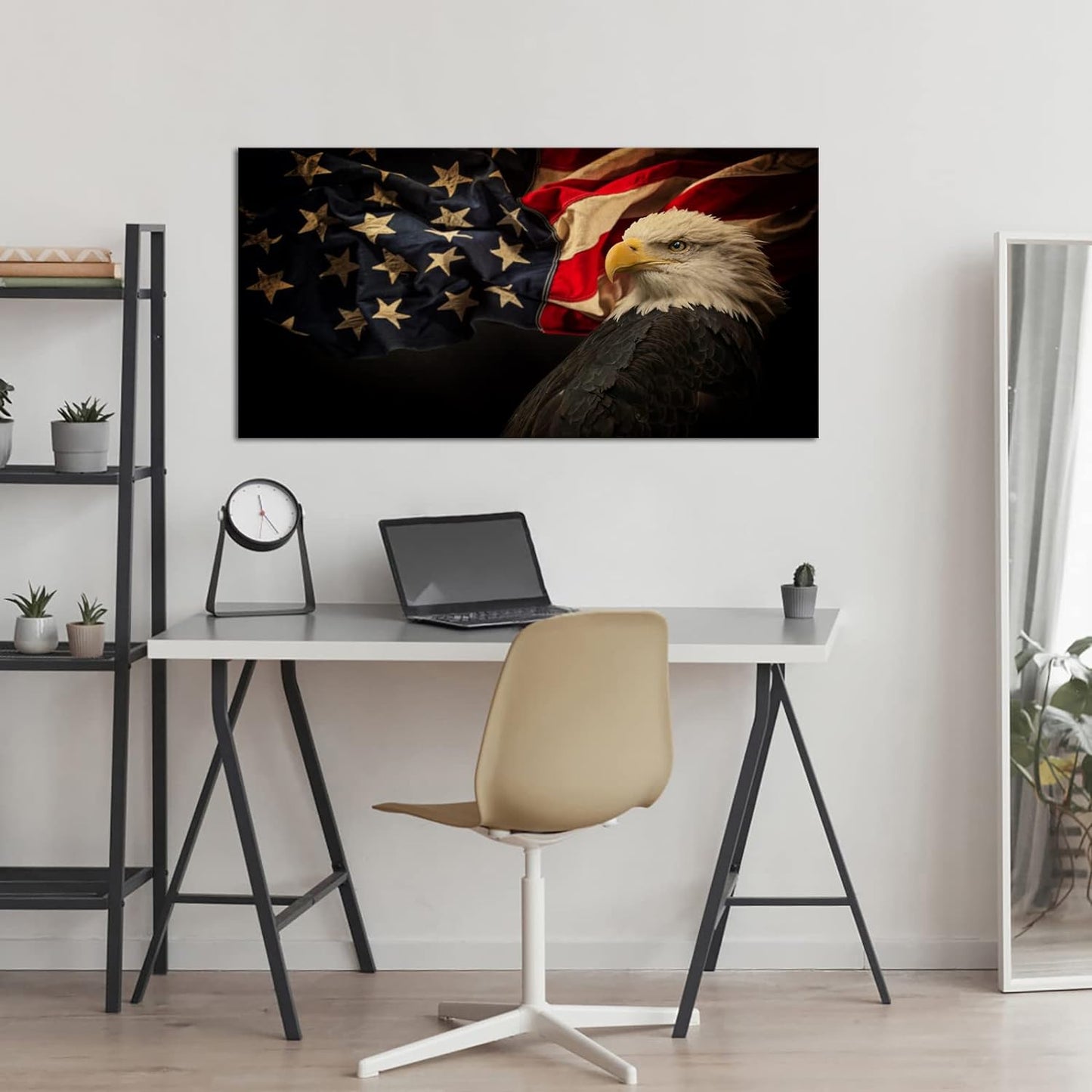 Patriotic Bald Eagle Canvas Wall Art