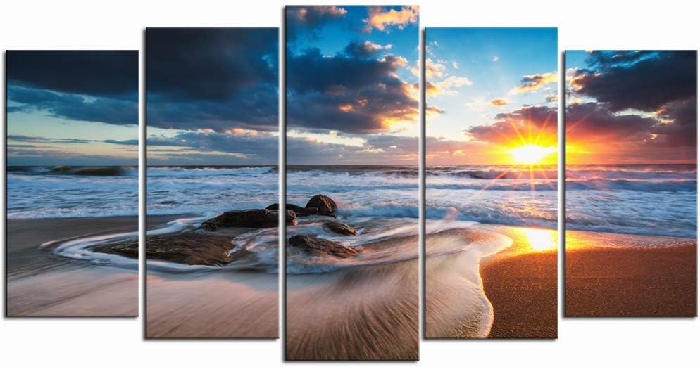 Seaside Sunrise Canvas: Stunning Beach Wall Art