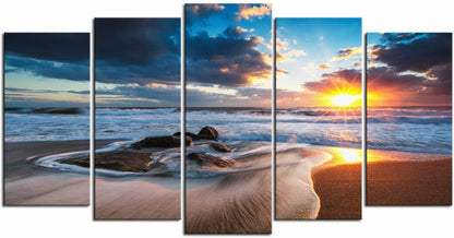 Seaside Sunrise Canvas: Stunning Beach Wall Art