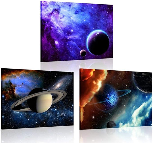 Abstract Galaxy Space Canvas Wall Art Set
