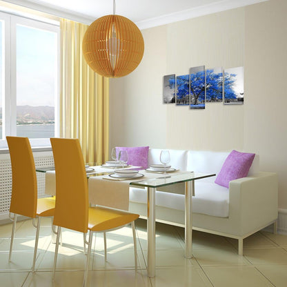 Contemporary Blue Tree Canvas Print - Fall Landscape