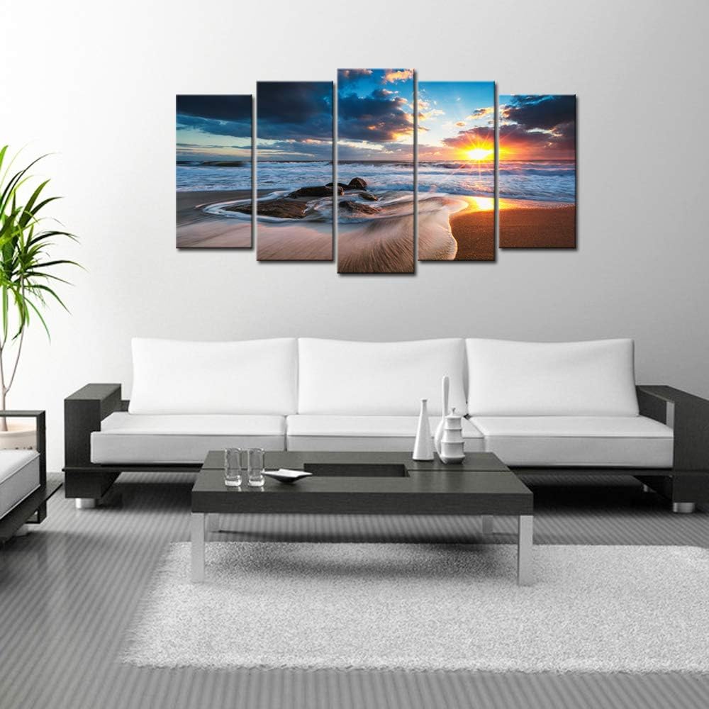 Seaside Sunrise Canvas: Stunning Beach Wall Art