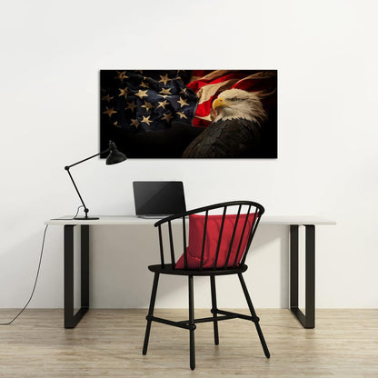 Patriotic Bald Eagle Canvas Wall Art