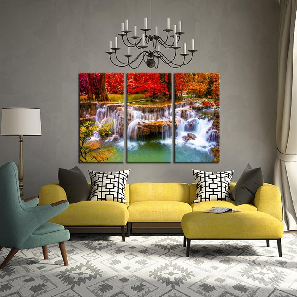 large Waterfall Canvas wall art each panel= 16x32"