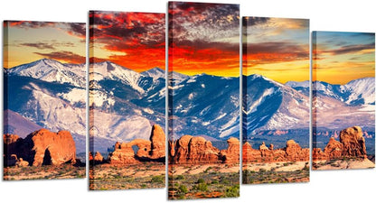 National Park Sunset Canvas Wall Art Set
