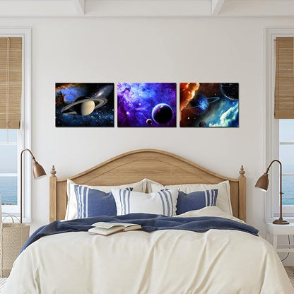 Abstract Galaxy Space Canvas Wall Art Set
