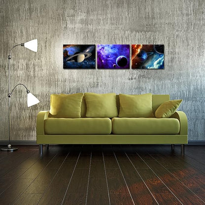 Abstract Galaxy Space Canvas Wall Art Set