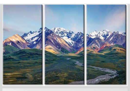 🏔️ 3 Panel Alaska Denali National Park Wall Art – 42” x 28”
