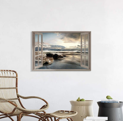 Fake Window Canvas Wall Art 36''W x 24''
