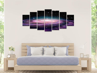 Visual Art Decor Space Canvas Wall Art Starry Galaxy Universe Painting Home Office Living Room Wall Decoration, Framed Ready to Hang 70inchx32inch