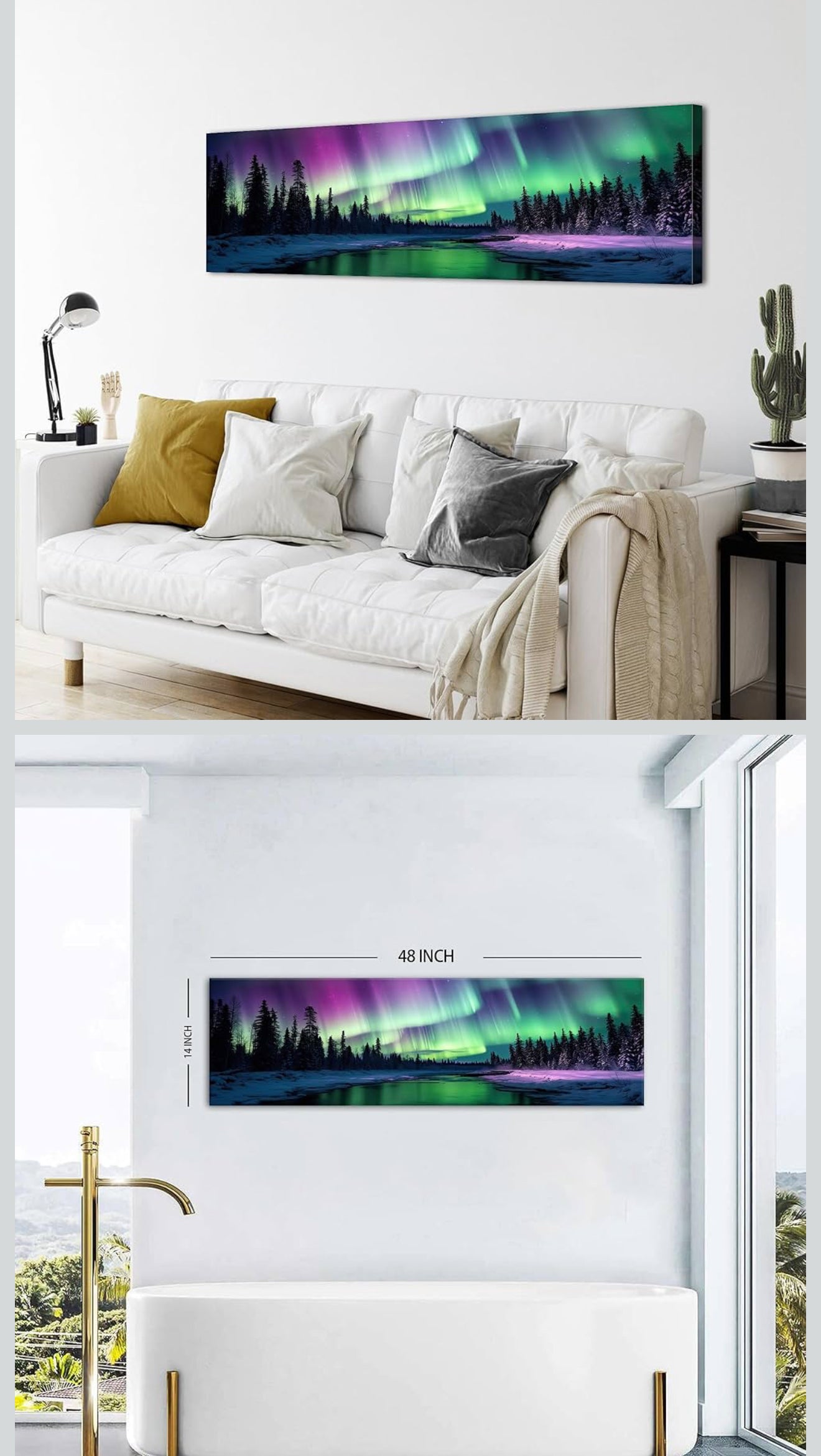 Landscape Canvas Print for Living Room or Bedroom (14x48”)