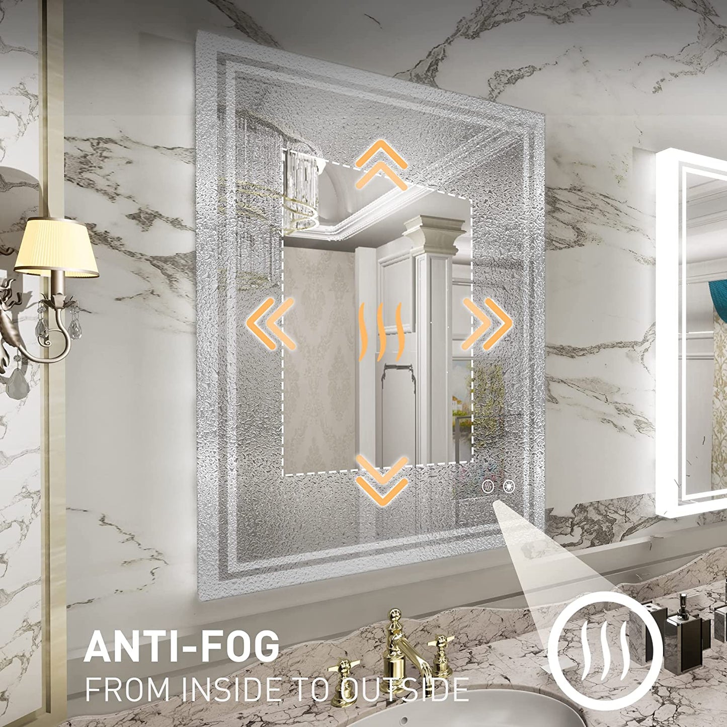 20 X 28 Inch LED Lighted Bathroom Mirror Backlit Mirror with Lights Anti-Fog Dimmable Wall Mounted Makeup Mirror with with Front Lights & Backlight(Horizontal&Vertical)