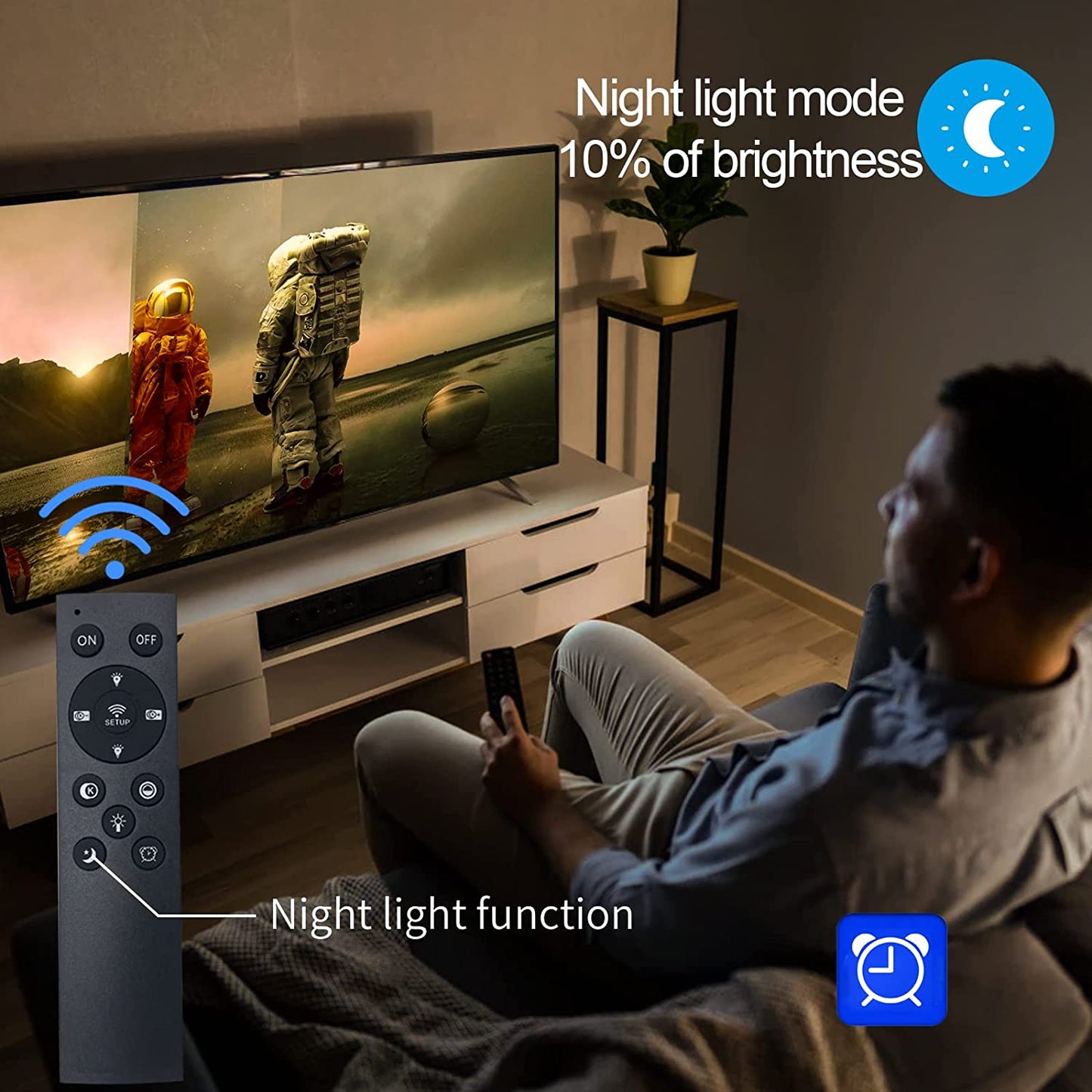 Modern LED Ceiling Light 106W Dimmable Acrylic Ceiling Lamp with Remote Control 6 Rings Circle Living Room Light Fixtures Ceiling Black Ceiling Chandelier Lighting for Bedroom Dining Room (5+1B01)