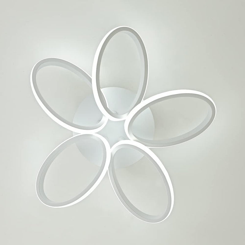 Modern LED Ceiling Light Fixture, 19.6'' 6000K Acrylic Ceiling Light, Semi Flush Mounted Ceiling Lamp Flower Shape for Dinning Room Bedroom Kitchen Hallway