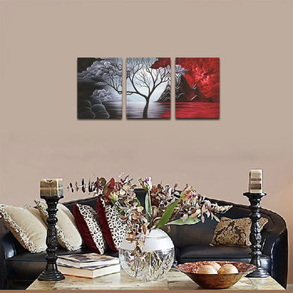 the Cloud Tree Wall Art Oil Paintings Giclee Landscape Canvas Prints for Home Decorations, 3 Panels