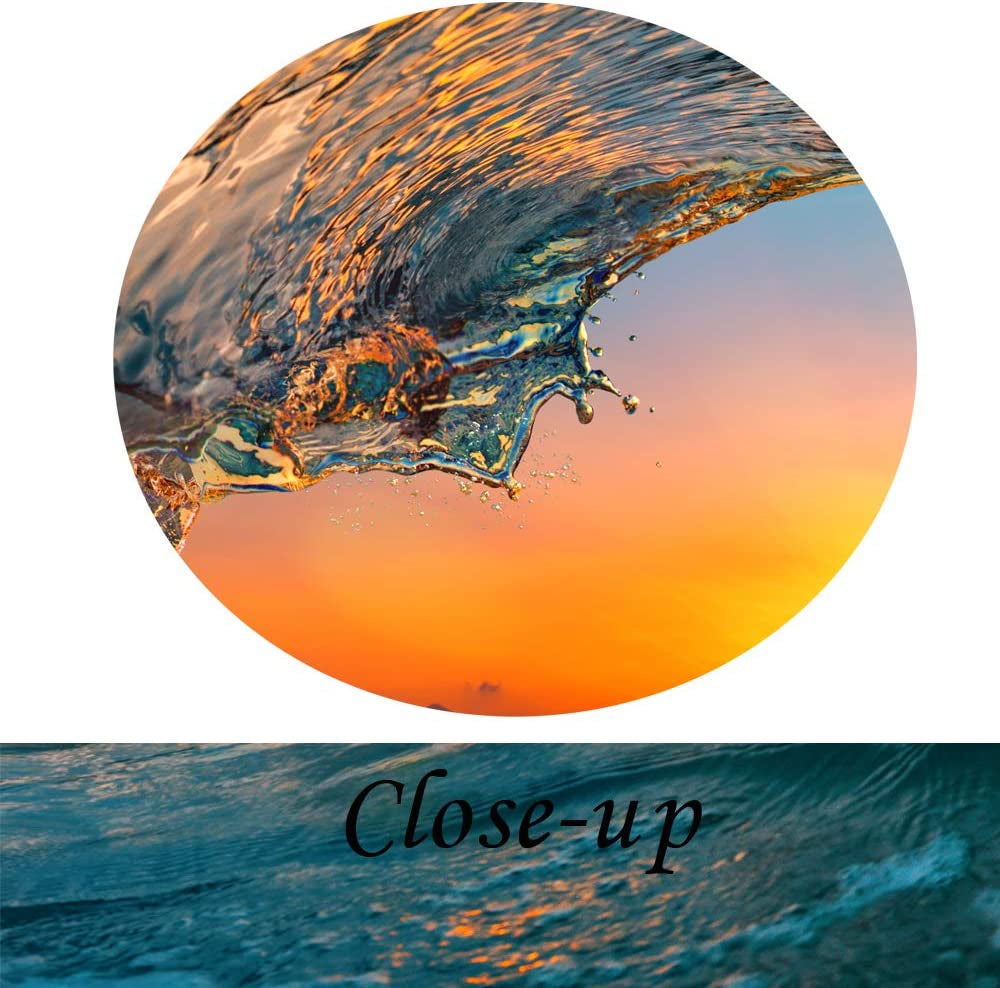 Large 3 Pieces Canvas Prints Wall Art Sunset Sea Water Ocean Wave Pictures Paintings Modern Stretched and Framed Seascape Giclee Artwork Ready to Hang for Living Room Home Decorations