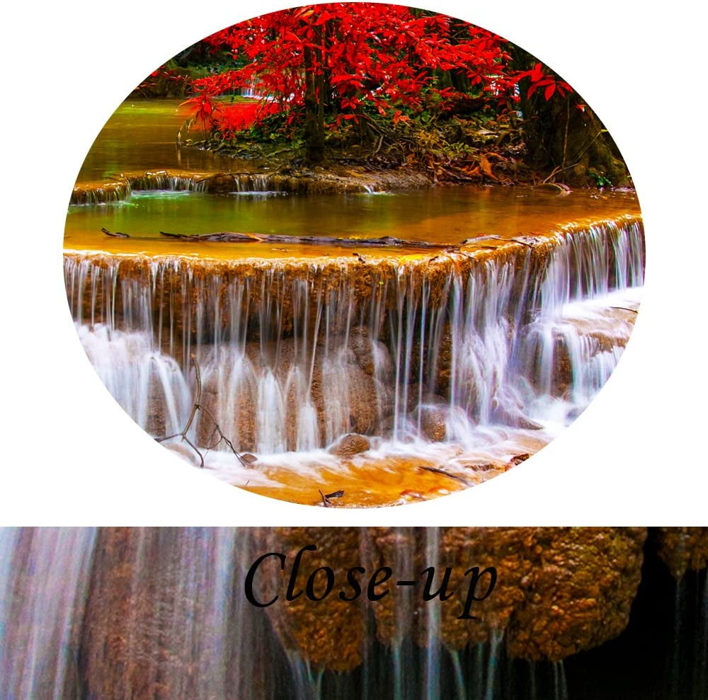 Large Canvas Print for Living Room Decoration Stretched 3 Pieces Green Dreamlike Waterfall Painting Wall Art Picture Print on Canvas High Definition Modern Home Decor 16X32Inchx3Pcs