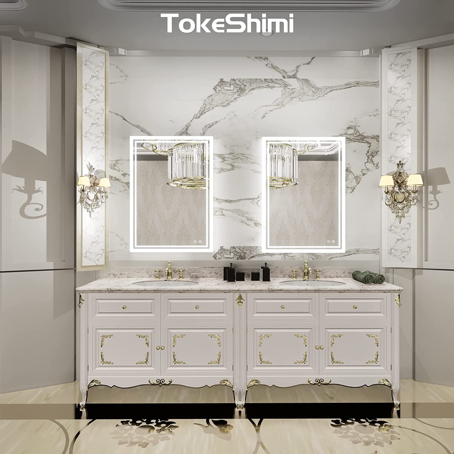 20 X 28 Inch LED Lighted Bathroom Mirror Backlit Mirror with Lights Anti-Fog Dimmable Wall Mounted Makeup Mirror with with Front Lights & Backlight(Horizontal&Vertical)