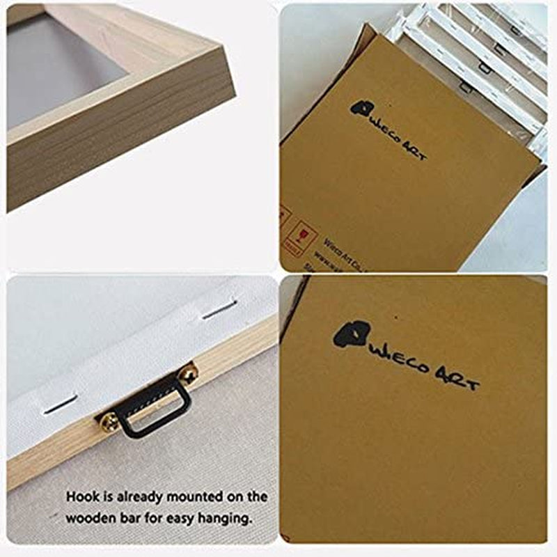 Peaceful Waterfall 5 Panels Large Canvas Paintings Wall Art Modern Gallery Wrapped Landscape Forest Giclee Canvas Print Artwork Photo Pictures for Living Room Bedroom Home Decorations L